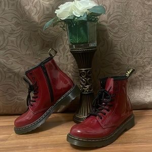 🖤Dr. Martens DARK SCOOTER RED LUCIDO⚡️UK🇬🇧Size 3 Youth🖤